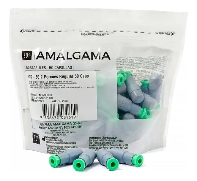 Amalgama Cap. Gs 80 02porçoes C/50 Regular - Sdi
