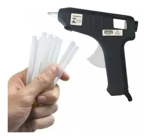 Kit Pistola De Cola Quente Bivolt 40w + 10 Bastões De Cola