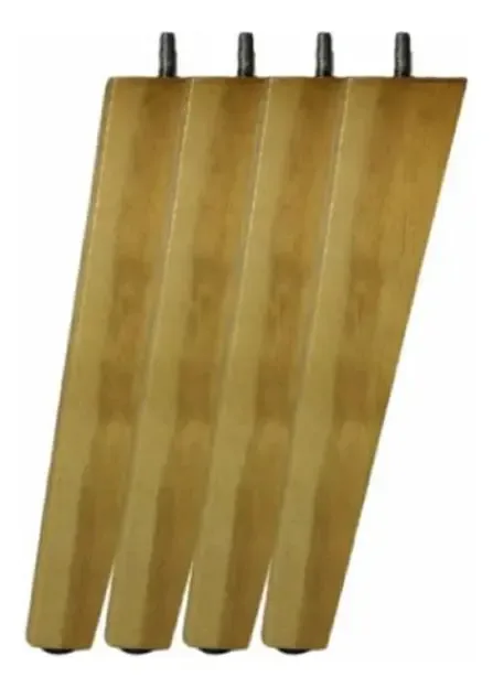 04 Pé Madeira Retrô Para Móveis E Decoração Espada 24 Cm Mel