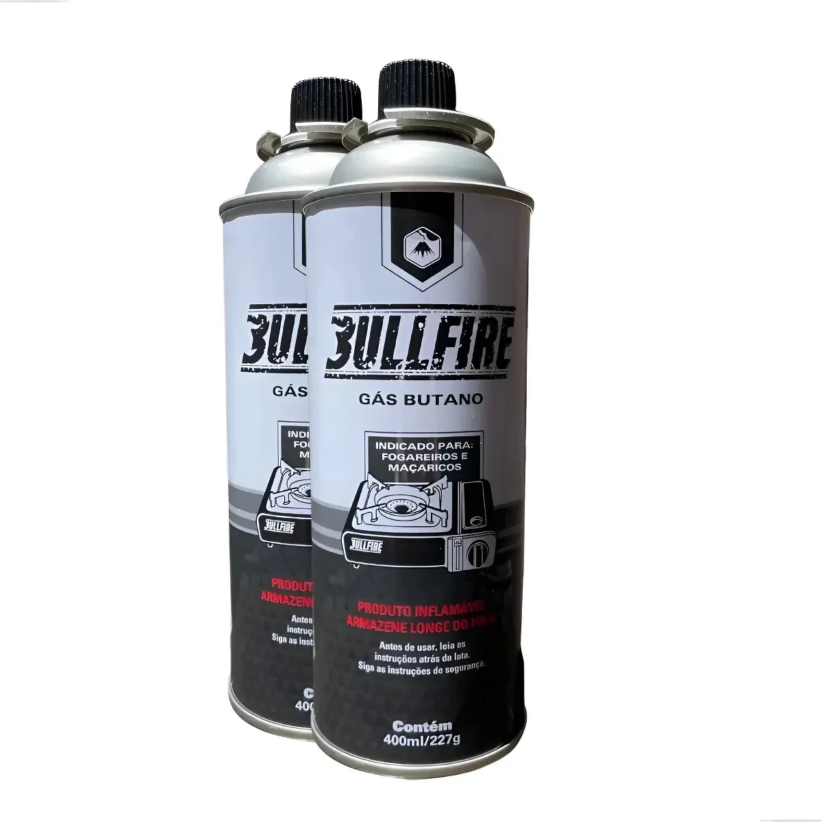 Refil Gás Butano Vulcano 227g Recarga Maçarico Camping Isqueiro 2 Unidades