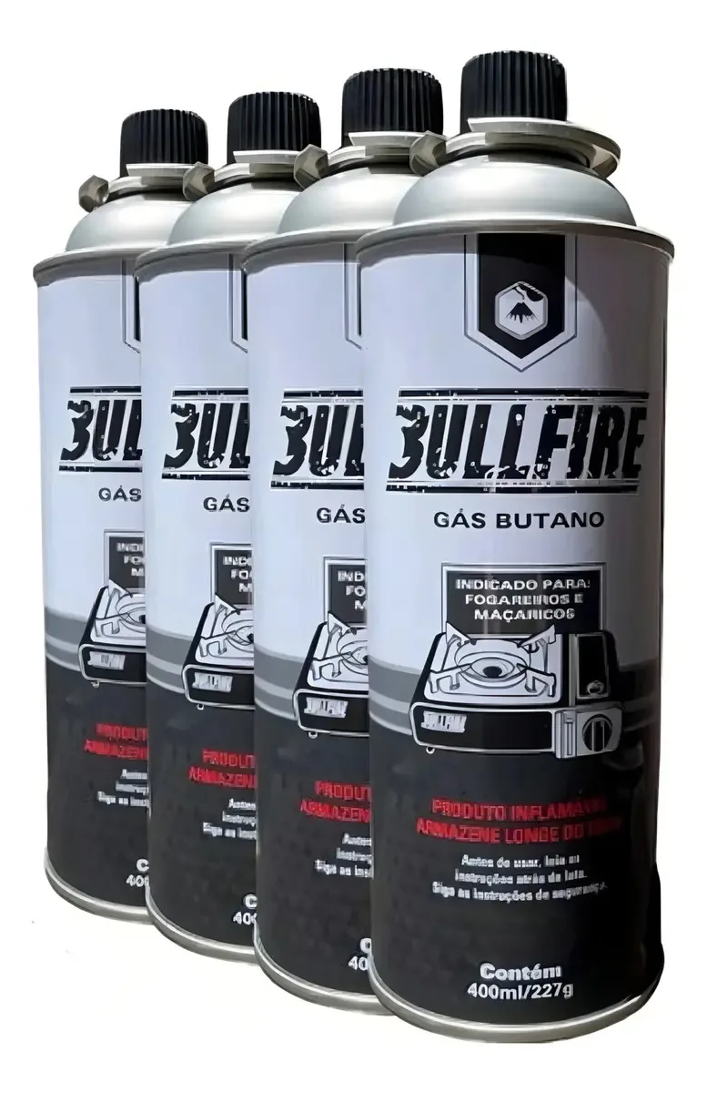 Gás Butano Volcano Campgás Bullfire 400 mL Refil para Maçarico Fogareiro