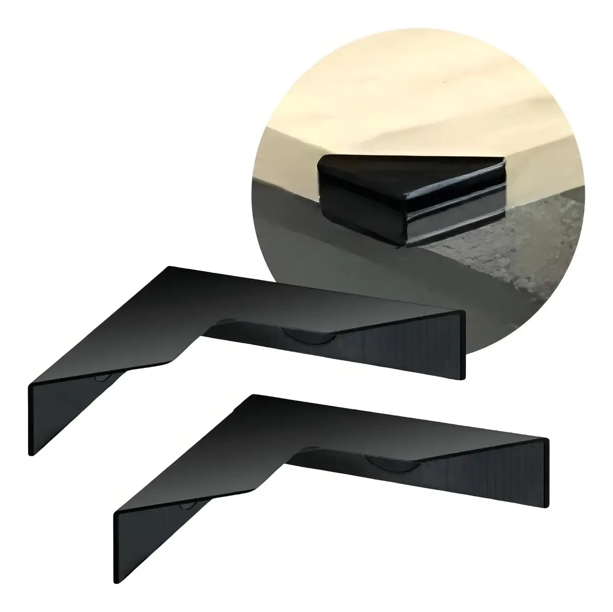 Kit com 100 Cantoneiras de Proteção Component para Quinas de MDF e Vidro de 15 a 30mm, Preta