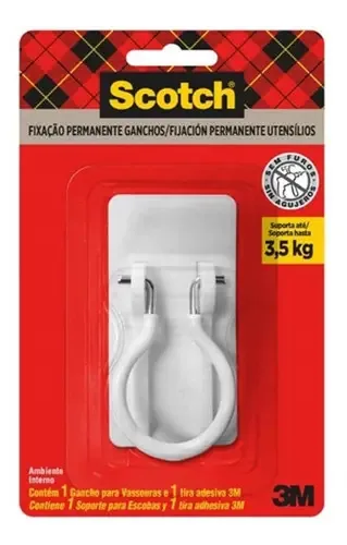 2 Pç Suporte P/ Vassoura Rodinho Command 3m Cor Branco