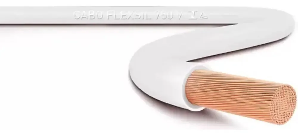 Cabo Elétrico Flexível SIL Fios de Cobre 6.00mm 750V Branco Para Instalações