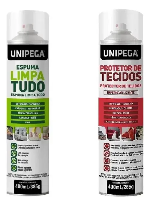 Kit Limpa Sofá Tecido E Espuma Limpa Tudo Unipega