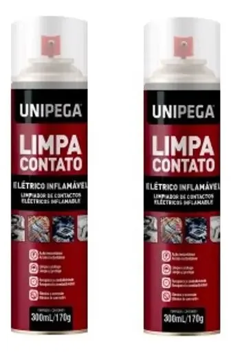 Limpa Contato Elétrico Aerossol Unipega 300ml Placa Circuito 2 Pç