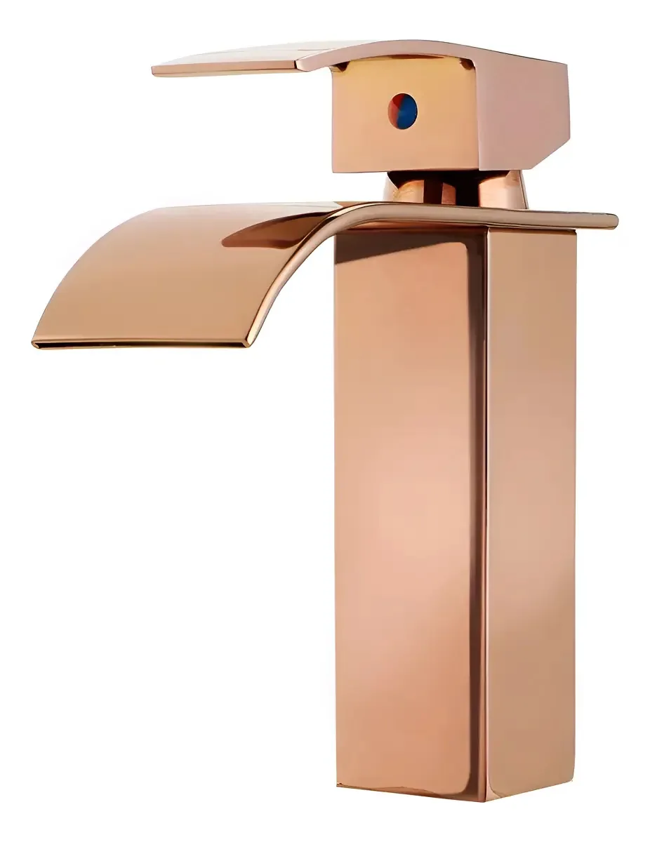Torneira Misturador Monocomando Banheiro Gourmet Rose Acabamento Brilhante