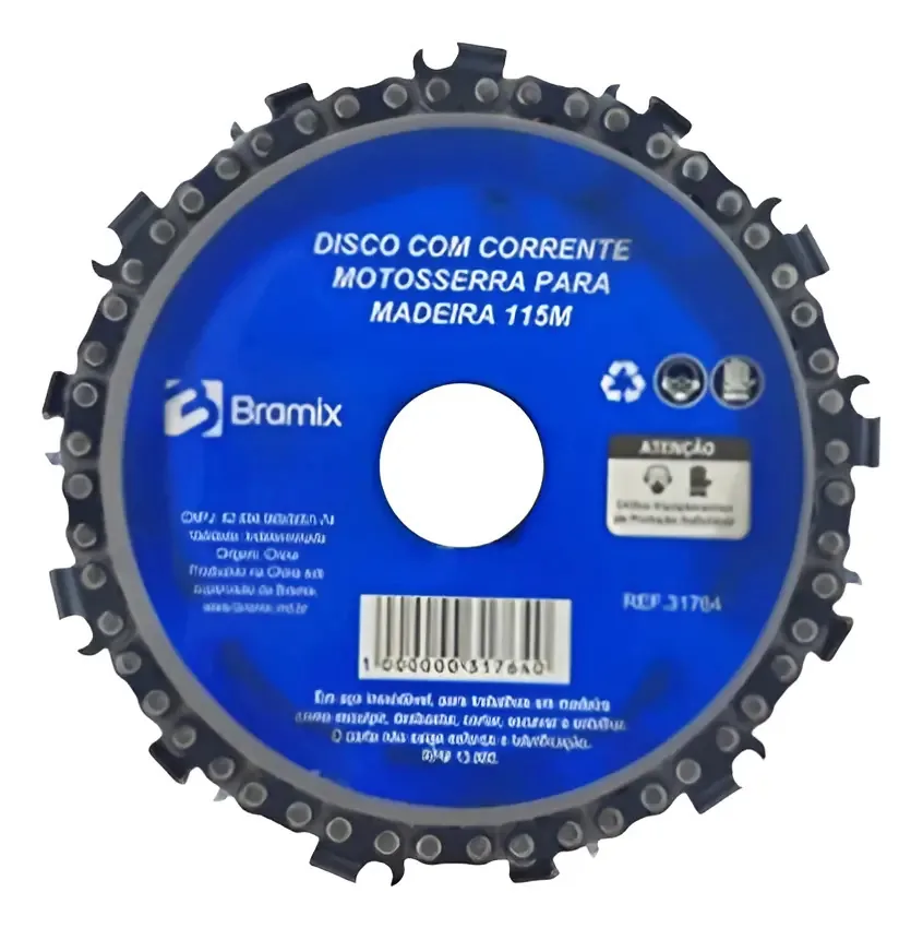 Disco Motosserra De Corte E Desbaste Para Madeira Bramix Cor Azul