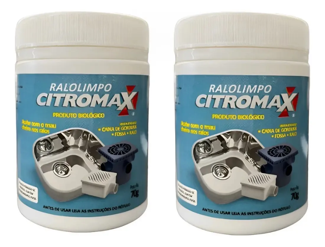 Kit 2 Ralo Limpo Citromax 70g Ralos Caixa Gordura Fossa