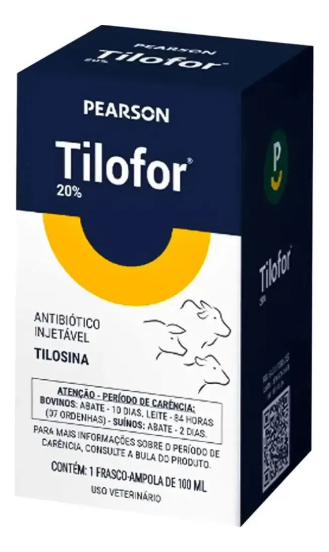 Pearson Tilofor 20% Injetável 100ml Antimicrobiano Bovinos Suínos