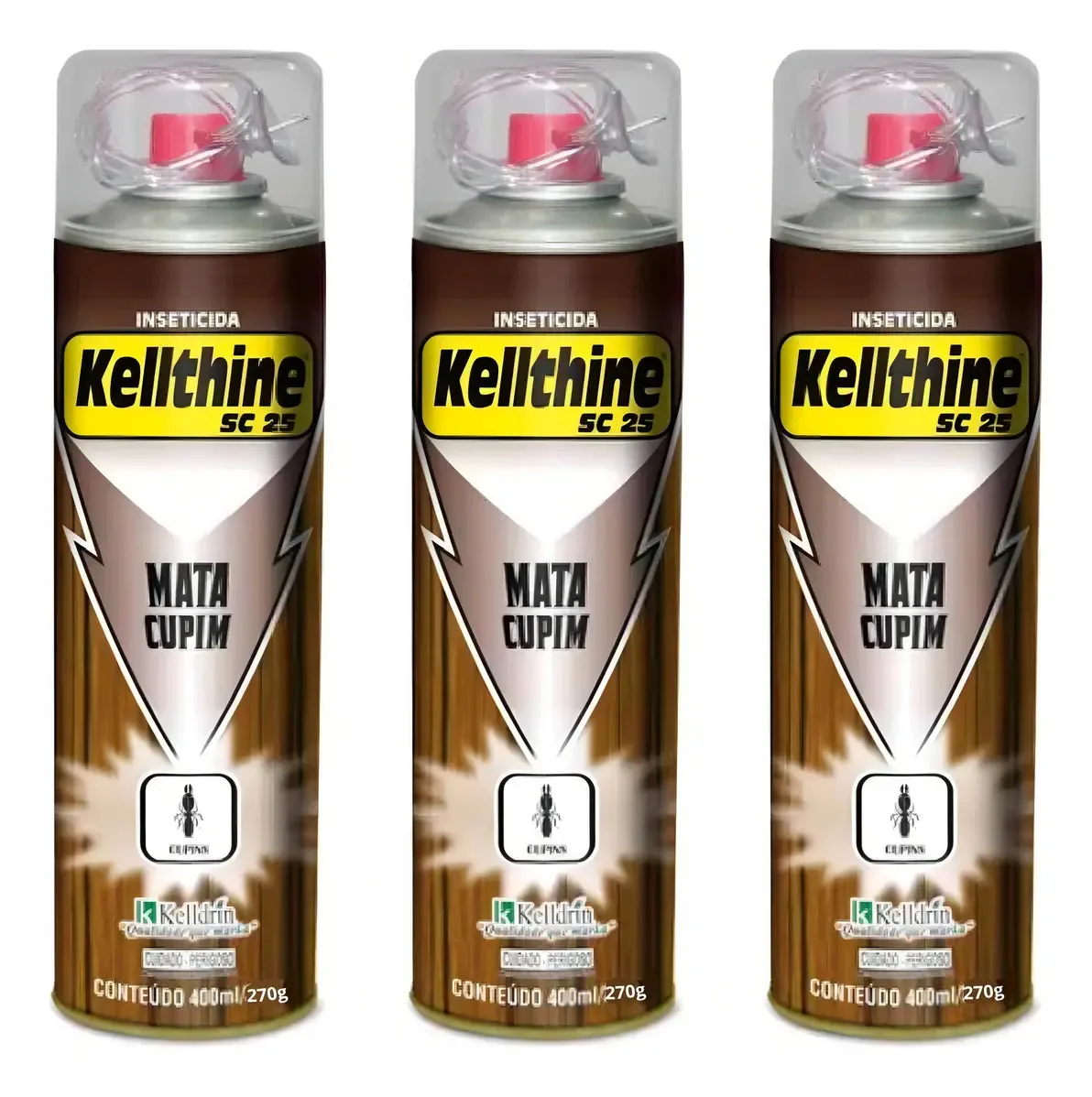 Kit 3 Unid. - Kellthine Sc25 Aer Mata Cupim 400ml (agricola)