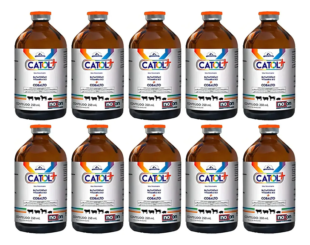 Noxon Catol+ 250ml Injetável B12 Cobalto Bovinos Ovinos Suínos Equinos