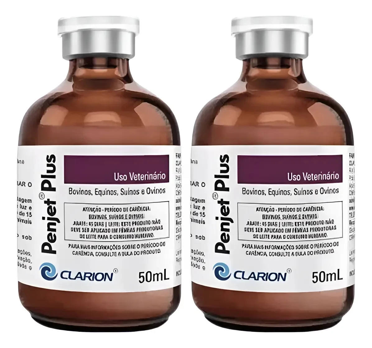 Penjet Plus Injetável Vetoquinol Bovinos Equinos Suínos Ovinos Kit 2x50mL