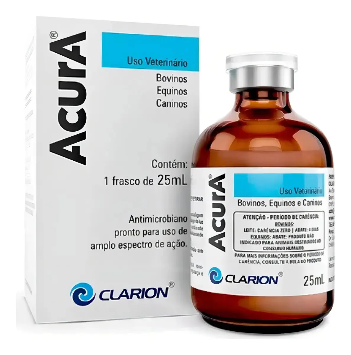 Acura Antimicrobiano 25mL Vetoquinol Kit 20 Unidades Bovinos Equinos Caninos
