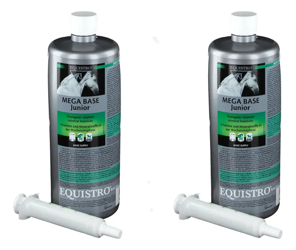 Equistro Mega Base Junior 1 Lt Suplemento Líquido Cavalos Jovens Kit 2 Un Vetoquinol