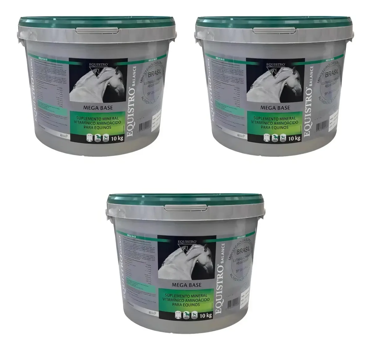 Kit com 3 Equistro Mega Base, Suplemento Mineral para Cavalos – 10 Kg