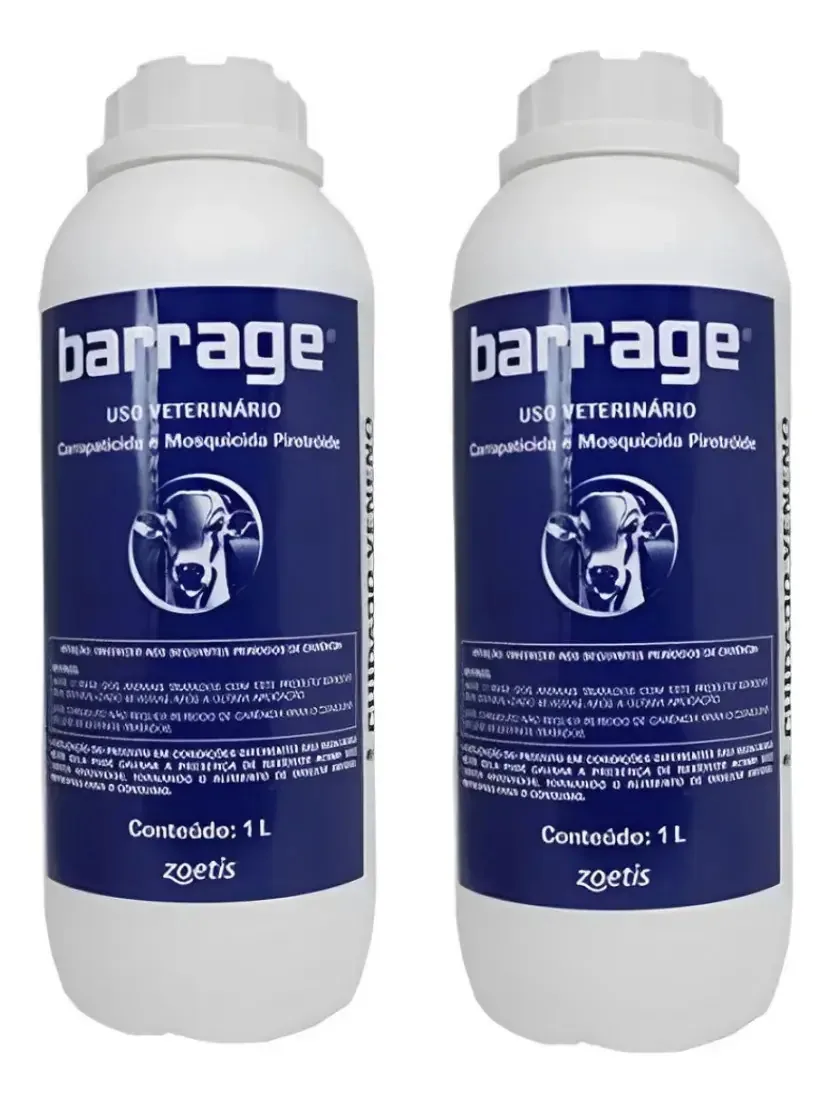 Barrage 15% 1L Carrapaticida Mosquicida Zoetis para Bovinos
