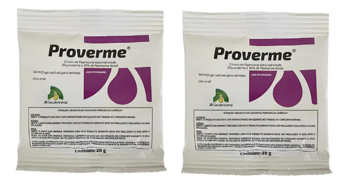 Pack 2 Vermífugo Solúvel Proverme para Cavalos Ja Saúde Animal