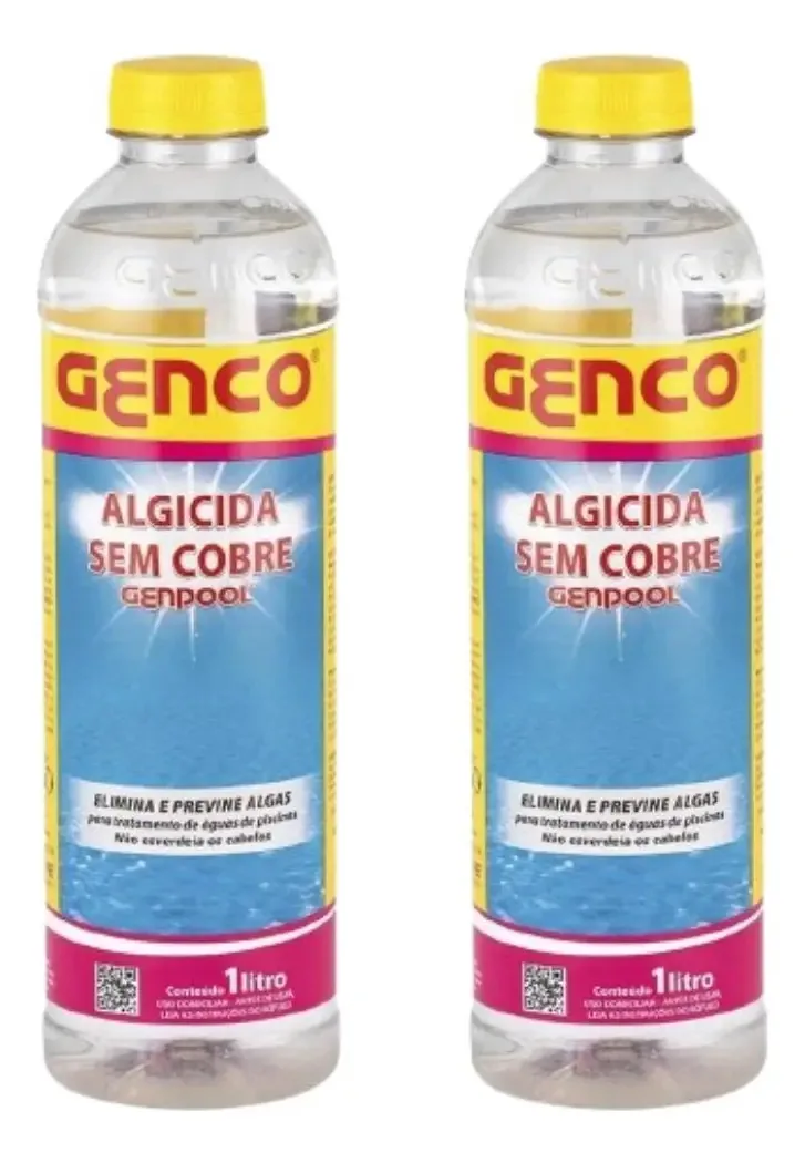 Algicida Genpool Sem Cobre 2x1L Genco Piscinas Residenciais e Públicas