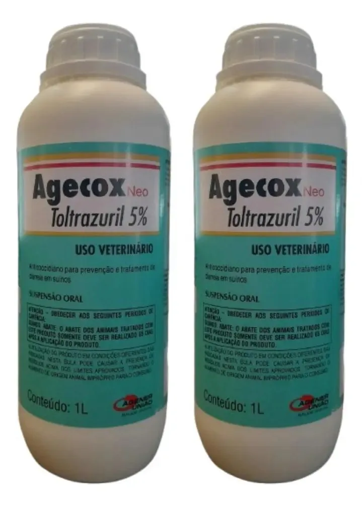 Kit 2 Agecox Neo Líquido Toltrazuril 5% Suínos 1L Agener
