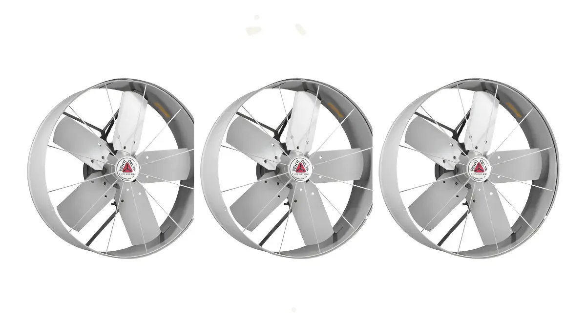 Pack 3 Exaustores Axiais Industriais Venti-Delta de 40" Cinza para Parede