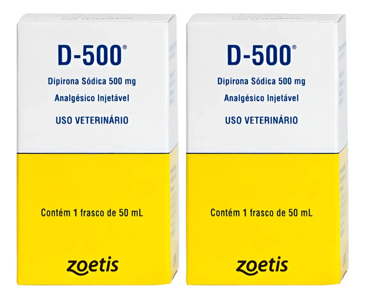 Kit 2 Zoetis D-500 Dipirona 50ml Equinos Bovinos