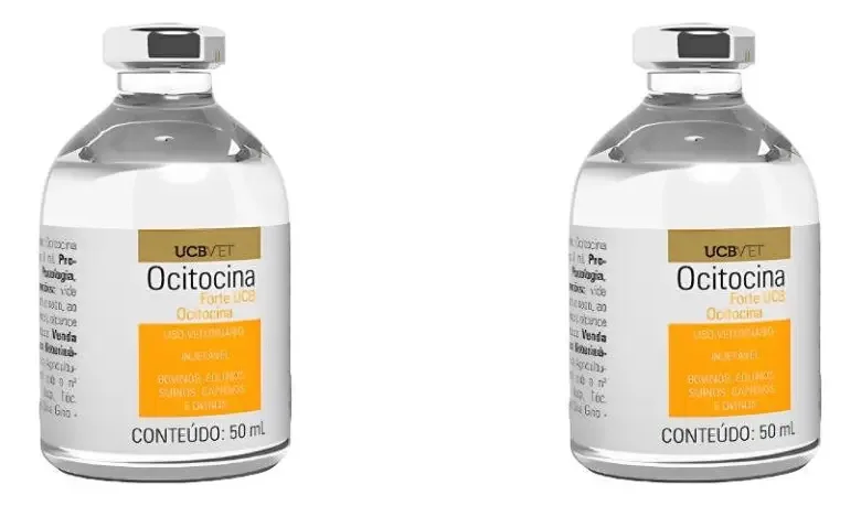 Ocitocina 50ml UCB Grande Para Bovinos Equinos Cães Gatos