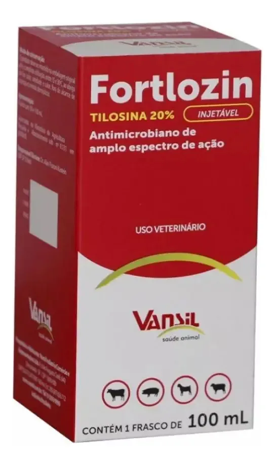 Kit Vansil Fortlozin Tilosina 20% Para Bovinos, Suínos, Caprinos e Ovinos