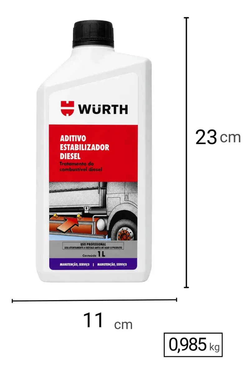 Aditivo Estabilizador Diesel Würth para Caminhonetes e Caminhões