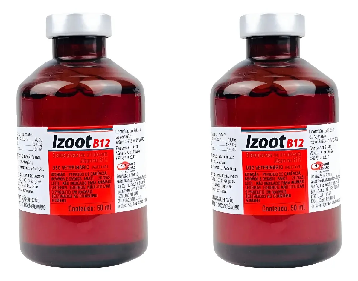 Kit Suplemento Izoot B12 50ml Agener Vitaminas Bovinos Equinos Ovinos