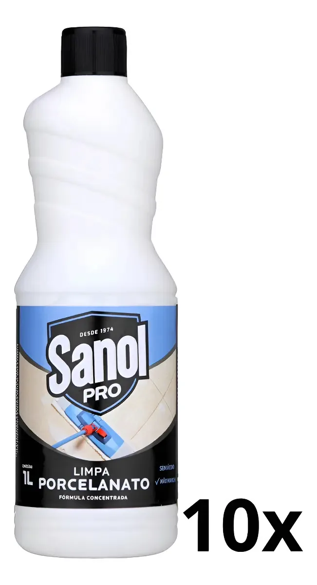 Kit Com 10 Sanol Pro Limpa Porcelanato 1l