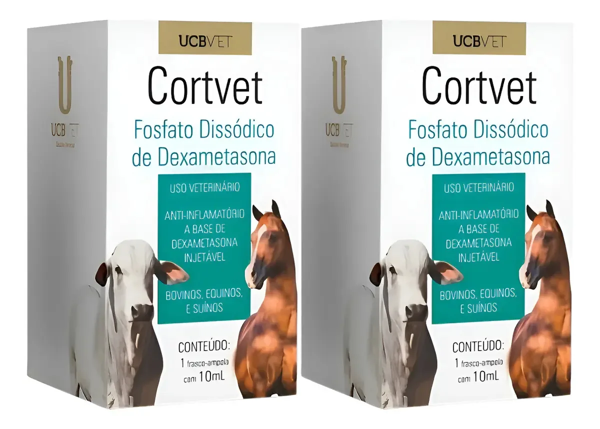 Cortvet 10ml Injetável UCBVET Antiinflamatório Bovinos Equinos