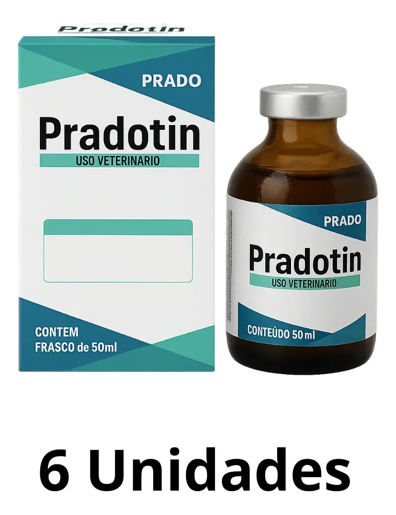 Kit 6 Prado Pradotin Suplemento Líquido Bovinos Equinos 50ml