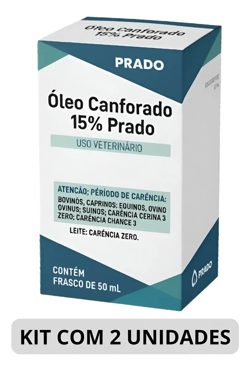 Kit 2 Óleo Canforado Prado 15% 50ml Para Cavalos Bem-Estar Animal