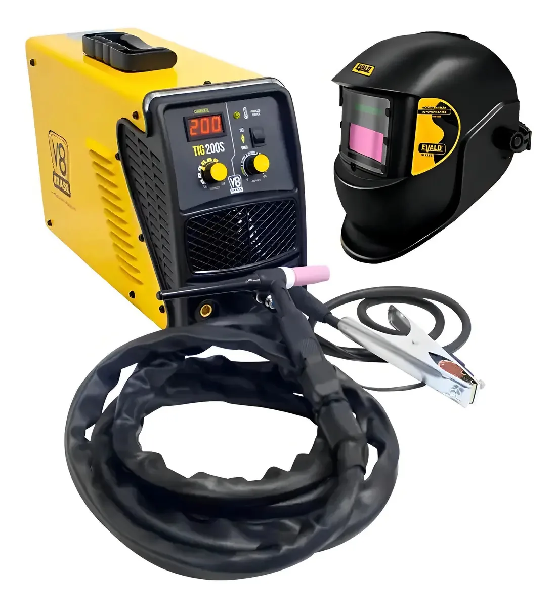 Solda Inversora 200a Tig/mma V8 Com Máscara De Solda Evald