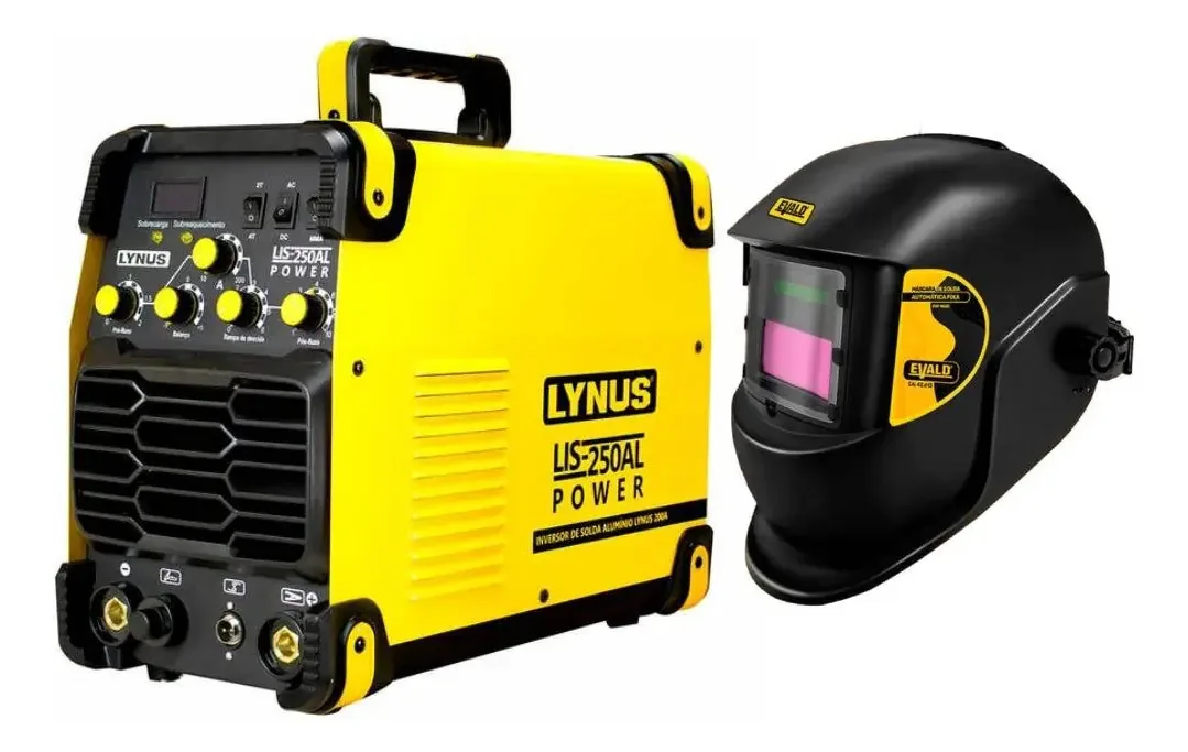Máquina Solda Tig Inversora 200a Lynus E Máscara Solda Evald