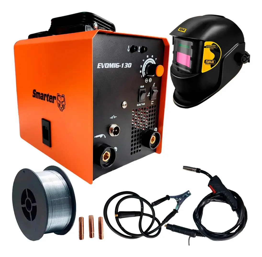Solda Inversora Multi Evomig 130 + Kit Máscara Solda Evald