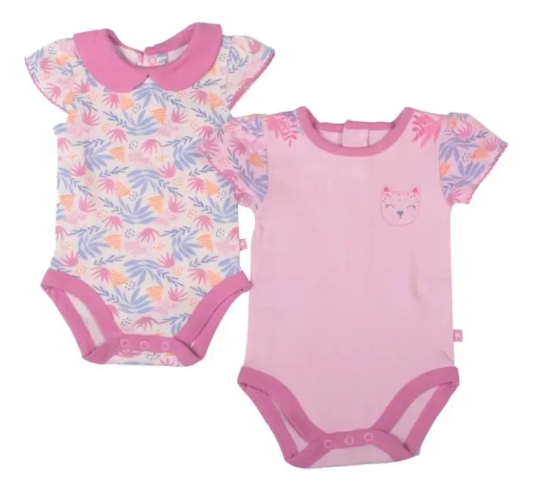 Conjunto de 2 Bodies Multicoloridos para Menina Pillin Cor Rosa Tamanho 00