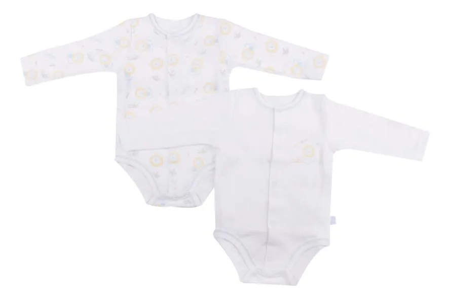 Conjunto de 2 Bodies de Bebê Menino Multicolorido Pillin (prw108sur) Cor Branco Tamanho 3 Meses