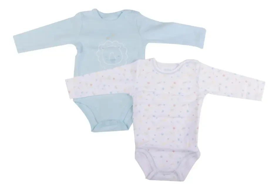 Conjunto de 2 Bodies de Bebê Menino Multicolorido Pillin (prw120sur) Cor Branco Tamanho 6 Meses