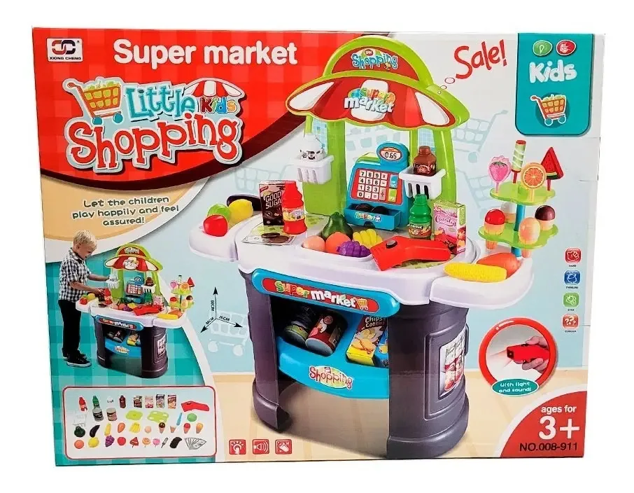 Pequeno conjunto de supermercado completo com acessórios Let's Play Color Multicolor