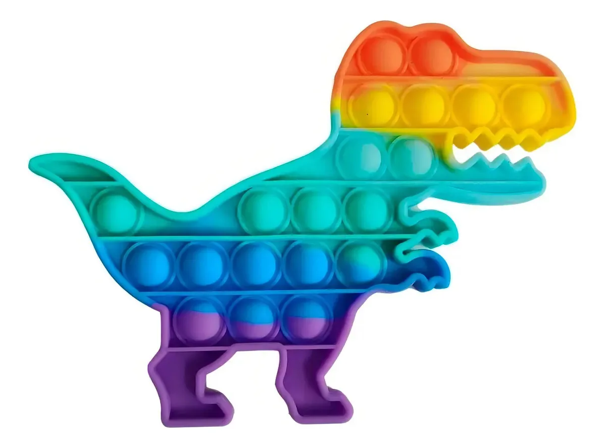 Jogo anti-estresse Pop It Dinosaur Multicolor Rainbow