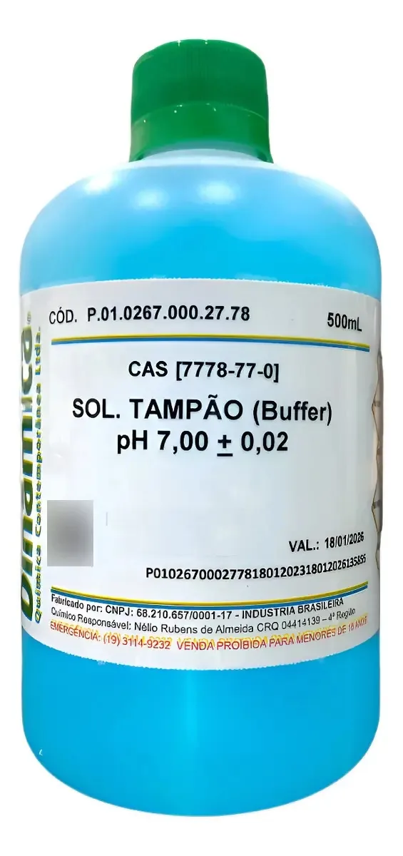 Soluções Tampão Buffer Calibrar Phmetro Ph 7,0 - 500 Ml