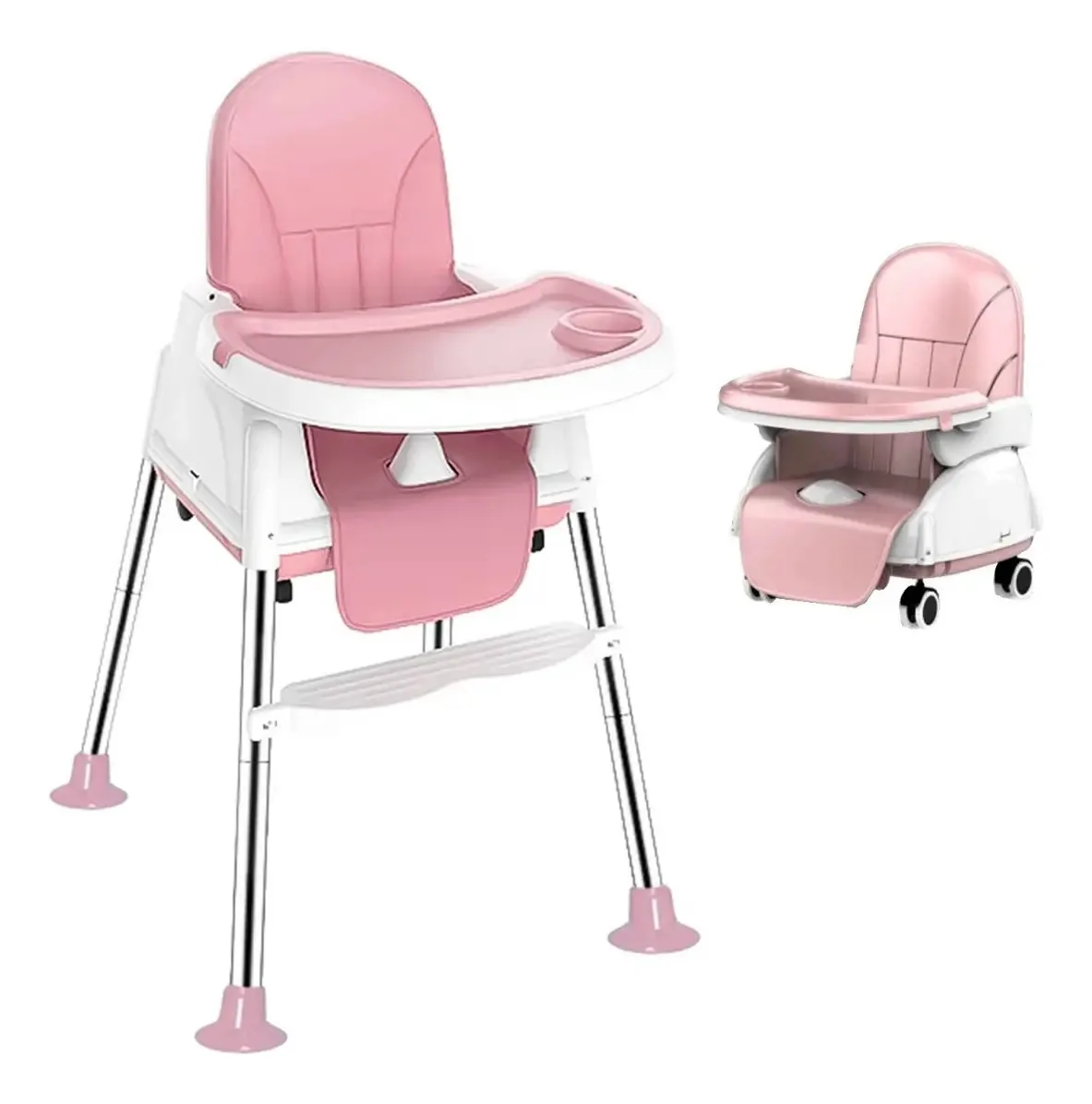 Cadeira de bebê portátil Kinder Bebesit D Pink G-3 P-2 com rodas