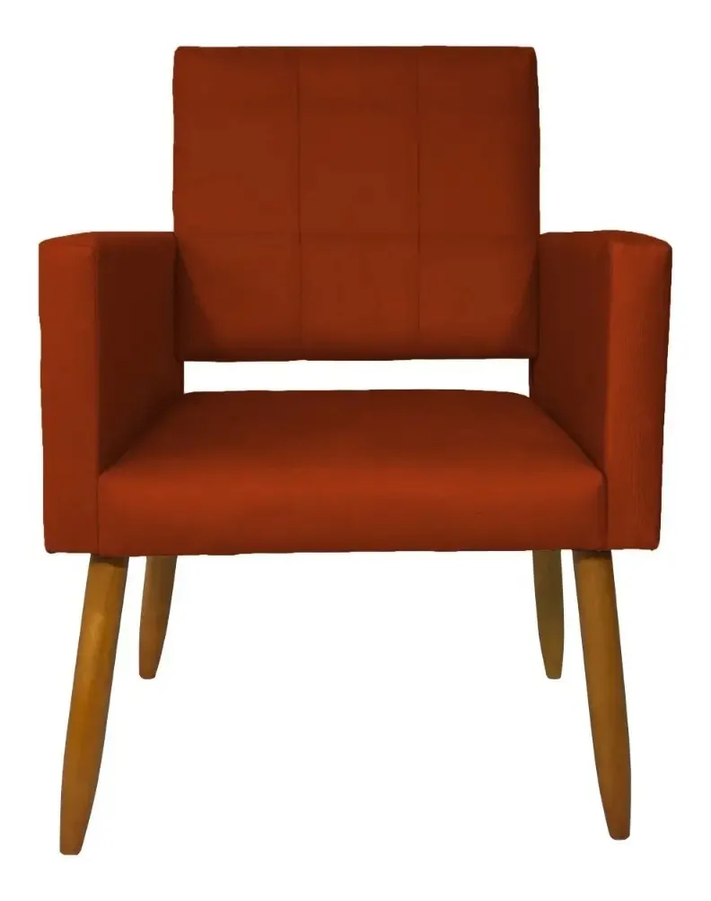 Kit 2 Cadeiras Poltronas Reforçadas Isa Para Sala Terracota