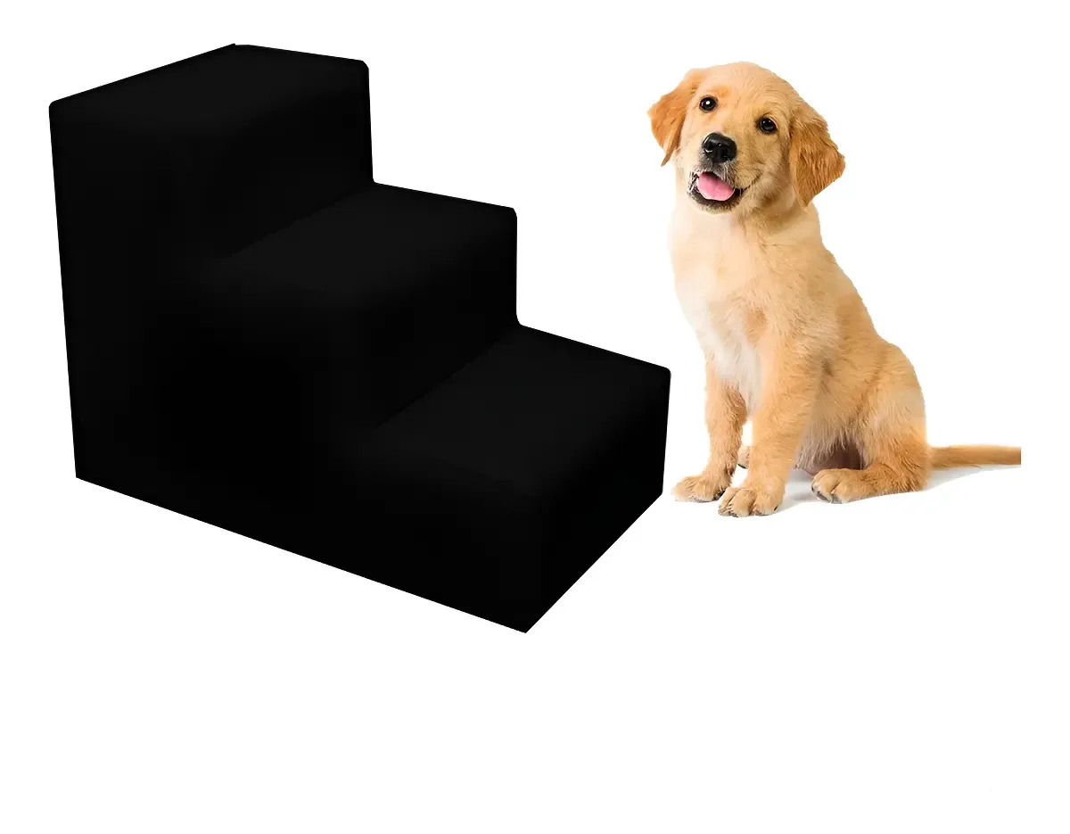 Escada Pet Para Cachorro Cores Cor Suede Preto