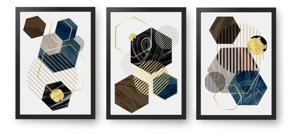 Quadro Decorativo 3 60x40 Com Moldura