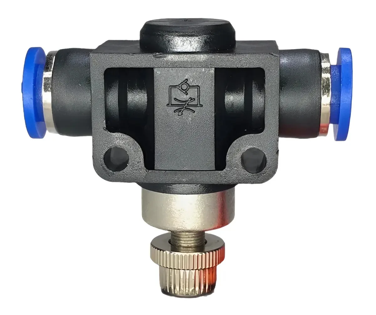 Conexão Pneumática Fluir Controlador de Fluxo Linear Tubo 08mm