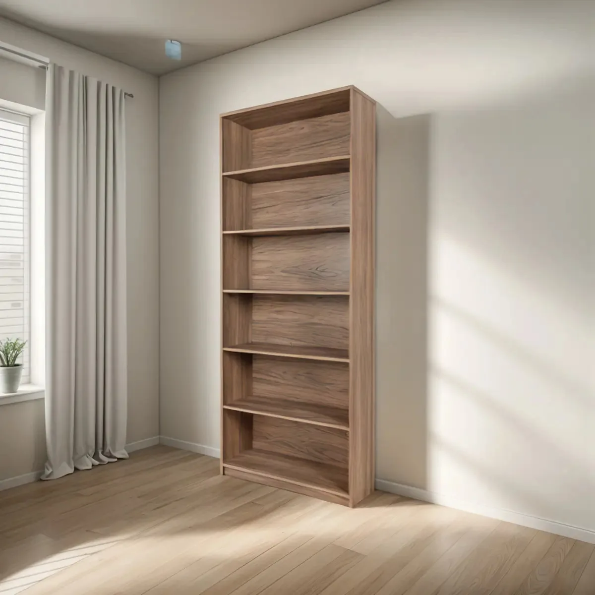 Estante Camargo Library, placa 200x80x29cm e 6 prateleiras, Toscana
