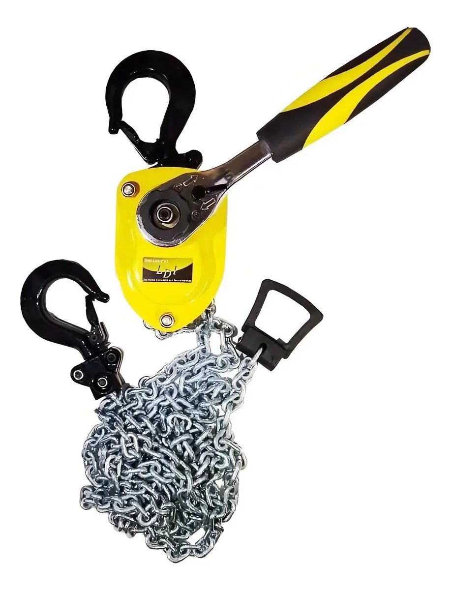 Talha Manual Catraca 750kg Ferramentas LDI 3m Amarela